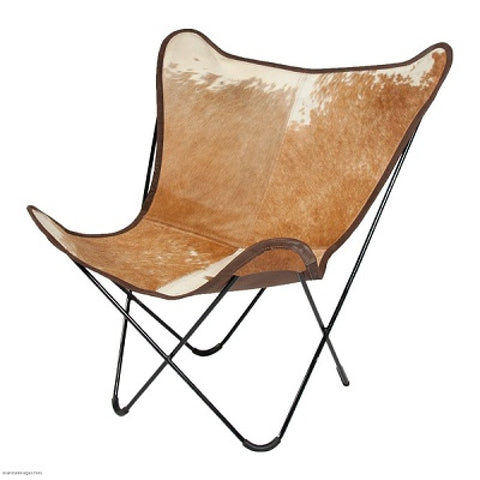 BKF Chair - Caramel and White Hide