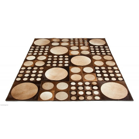 Patchwork Rug - Dark Brown with Light Spots