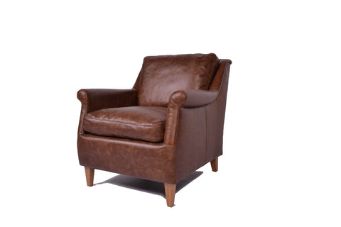 Club Arm Chair Cigar Leather 70x90x85