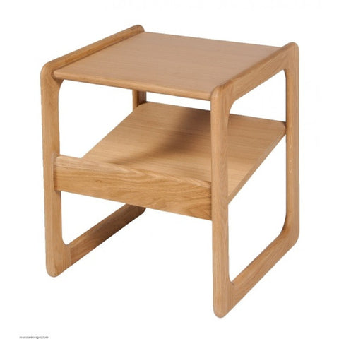 Side Table with Magazine Holder - Natural Oak