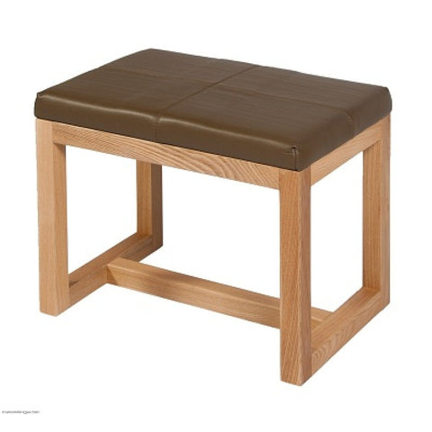 Elm and Leather Stool